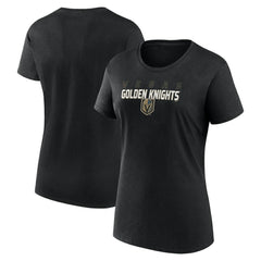 Vegas Golden Knights Logo Athletic Women's Launch Scoop Neck T-Shirt - Black | NHL online