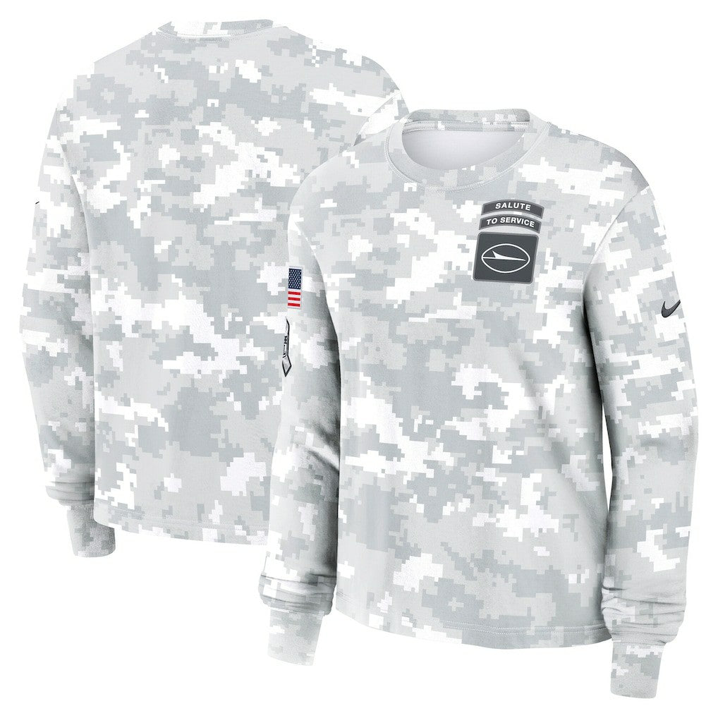 New York Jets Women's 2024 Salute To Service Dri-FIT Long Sleeve T-Shirt - Arctic Camo - Nike