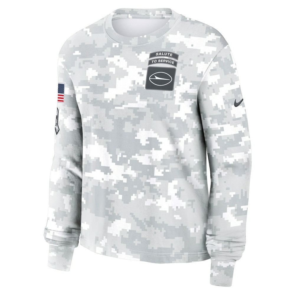 New York Jets Women's 2024 Salute To Service Dri-FIT Long Sleeve T-Shirt - Arctic Camo - Nike