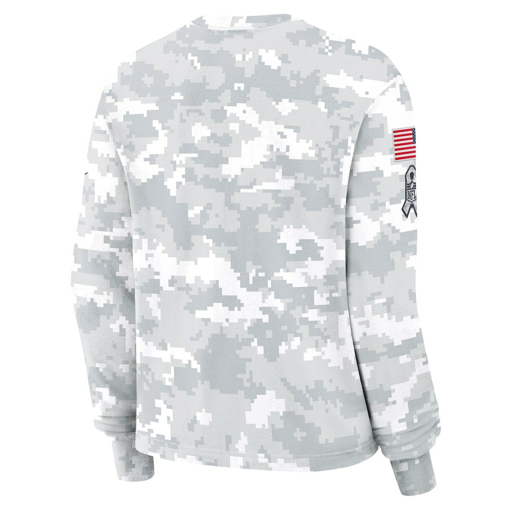 New York Jets Women's 2024 Salute To Service Dri-FIT Long Sleeve T-Shirt - Arctic Camo - Nike