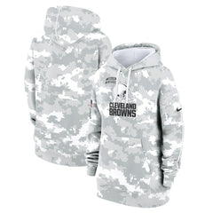 Cleveland Browns Women's 2024 Salute To Service Club Fleece Oversized Pullover Hoodie - Arctic Camo - Nike