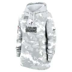 Cleveland Browns Women's 2024 Salute To Service Club Fleece Oversized Pullover Hoodie - Arctic Camo - Nike