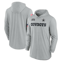 Dallas Cowboys 2024 Salute to Service Lightweight Dri-FIT Long Sleeve Hoodie T-Shirt - Gray - Nike