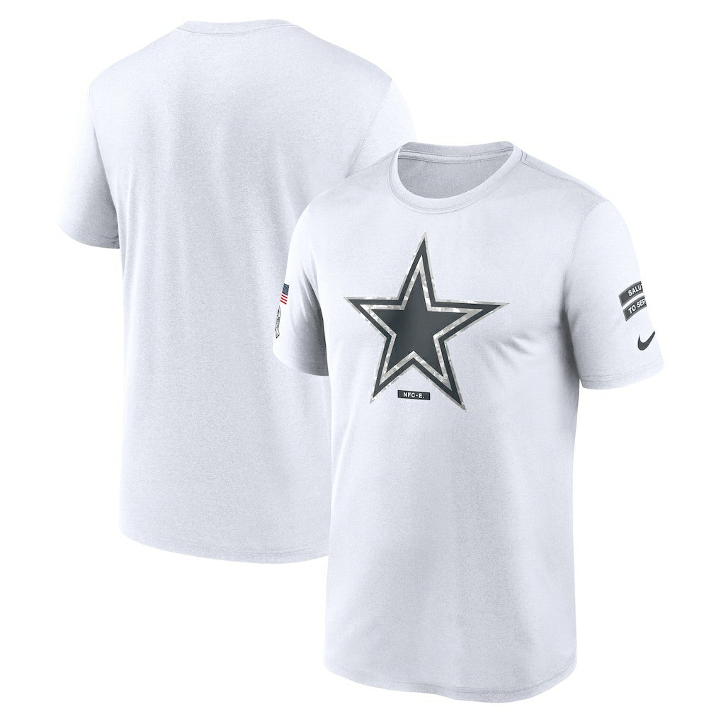 Dallas Cowboys 2024 Salute To Service Legend Performance T-Shirt - White - Nike