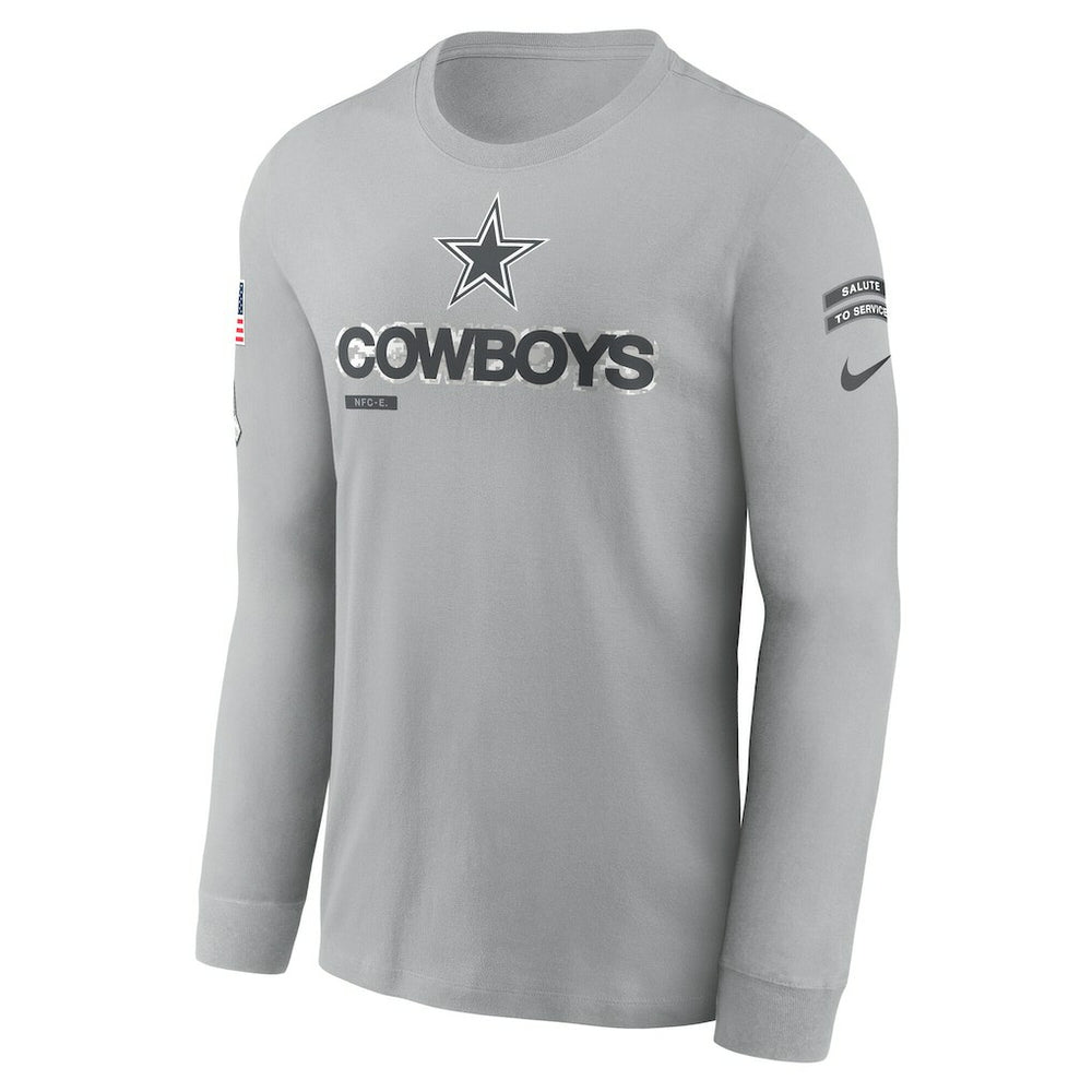 Dallas Cowboys 2024 Salute To Service Long Sleeve T-Shirt - Gray - Nike