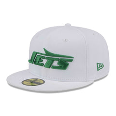New York Jets New Era Wordmark Omaha 59FIFTY Fitted Hat - White - NFL