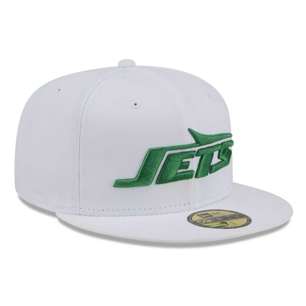 New York Jets New Era Wordmark Omaha 59FIFTY Fitted Hat - White - NFL