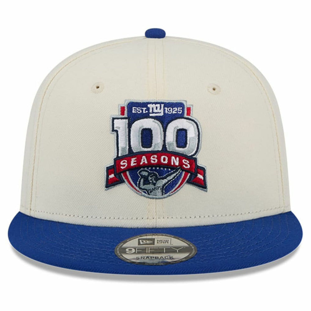 New York Giants New Era 100th Season Two-Tone 9FIFTY Snapback Hat - Cream/Royal - NFL