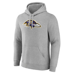 Lamar Jackson Baltimore Ravens Icon Player Name & Number Pullover Hoodie - Gray - NFL