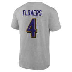Zay Flowers Baltimore Ravens Icon Player Name & Number T-Shirt - Gray - NFL