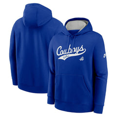 Dallas Cowboys Rewind Club Logo Pullover Hoodie - Royal - Nike