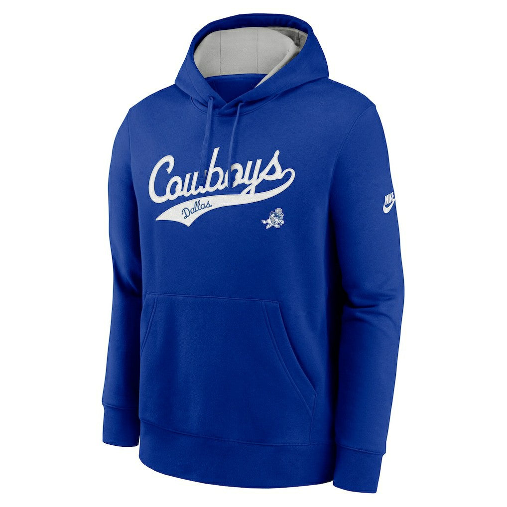 Dallas Cowboys Rewind Club Logo Pullover Hoodie - Royal - Nike