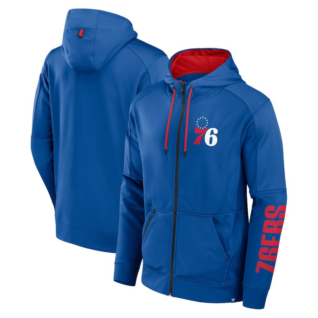 Fanatics Philadelphia 76ers Baller Defender Performance Full-Zip Hoodie Royal