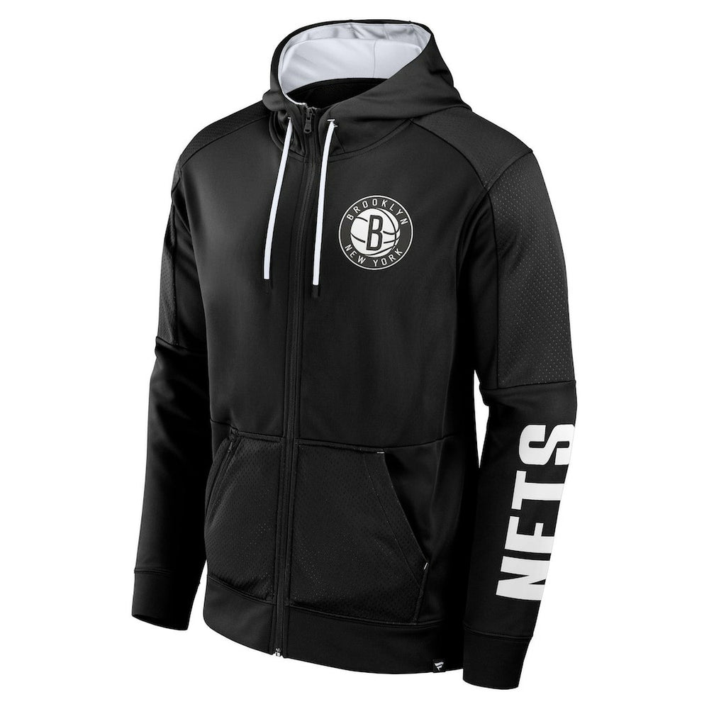 Fanatics Brooklyn Nets Baller Defender Performance Full-Zip Hoodie Black