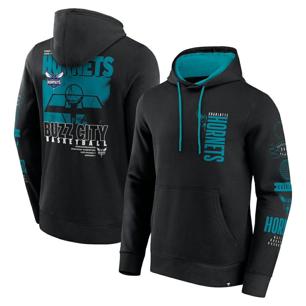 Fanatics Charlotte Hornets Game Time Crossover Pullover Hoodie Black