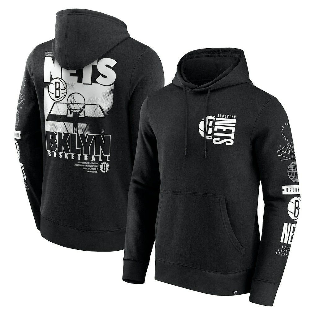 Fanatics Brooklyn Nets Game Time Crossover Pullover Hoodie Black