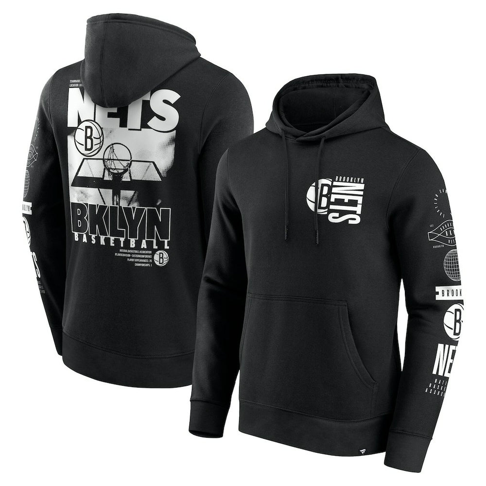 Fanatics Brooklyn Nets Game Time Crossover Pullover Hoodie Black