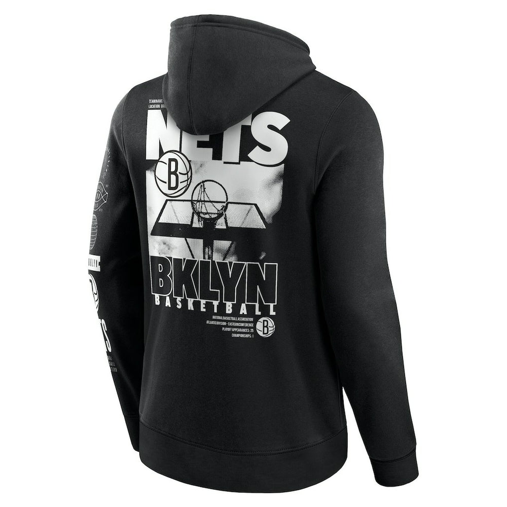Fanatics Brooklyn Nets Game Time Crossover Pullover Hoodie Black