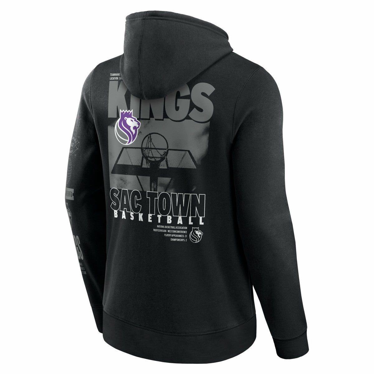 Fanatics Sacramento Kings Game Time Crossover Pullover Hoodie Black