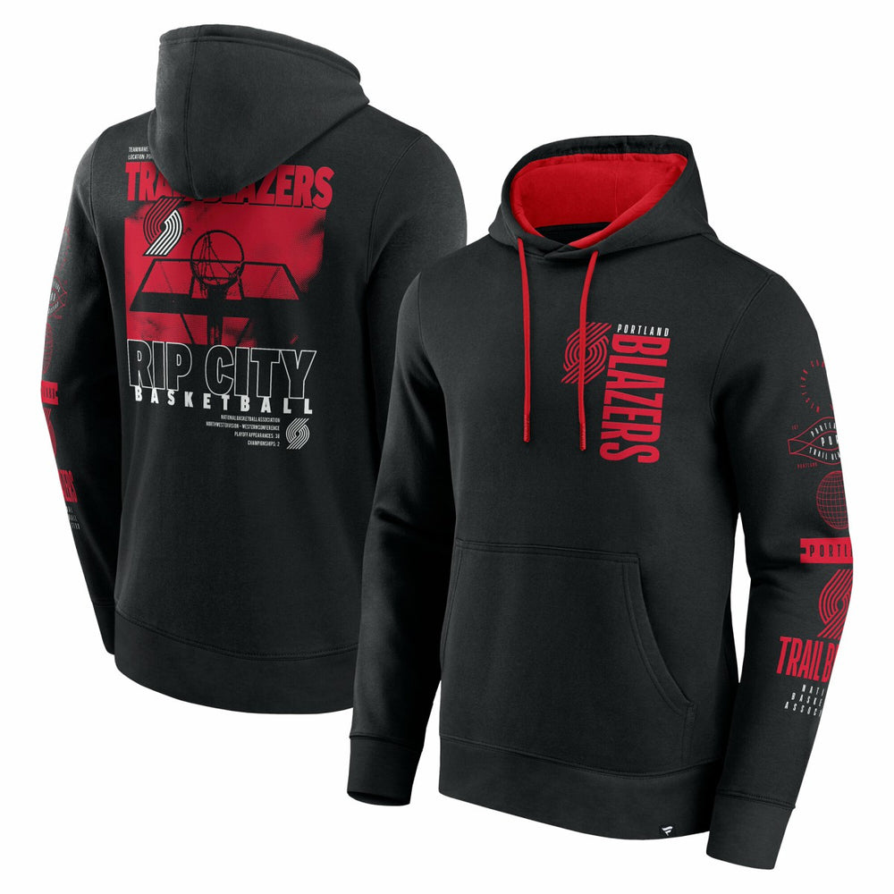 Fanatics Portland Trail Blazers Game Time Crossover Pullover Hoodie Black