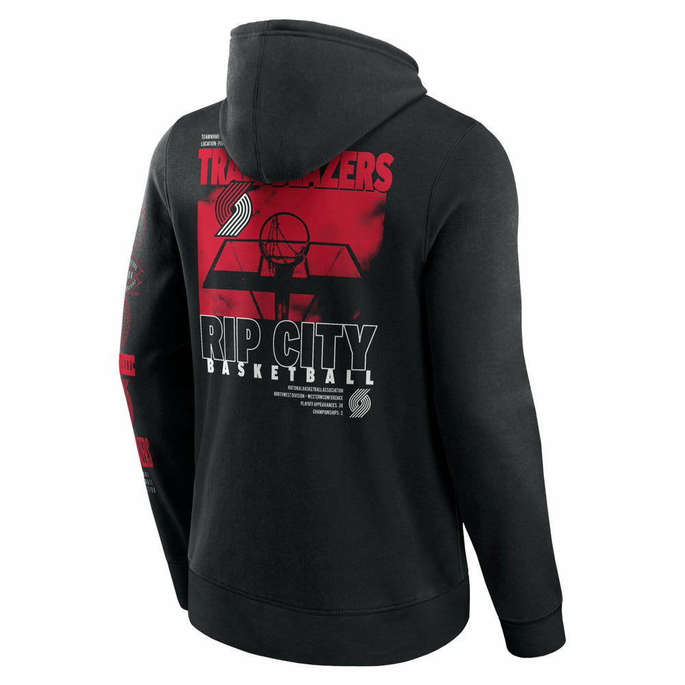 Fanatics Portland Trail Blazers Game Time Crossover Pullover Hoodie Black