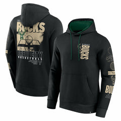Fanatics Milwaukee Bucks Game Time Crossover Pullover Hoodie Black