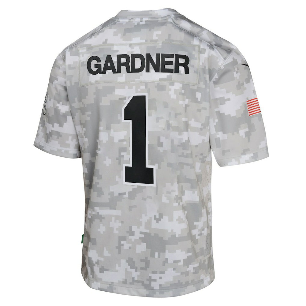 Sauce Gardner New York Jets Youth 2024 Salute to Service Game Jersey - Arctic Camo - Nike
