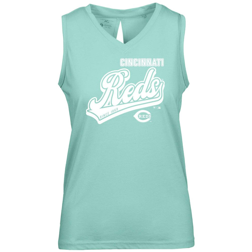 Cincinnati Reds Levelwear Women's  Paisley Sweep V-Neck Tank Top Discount