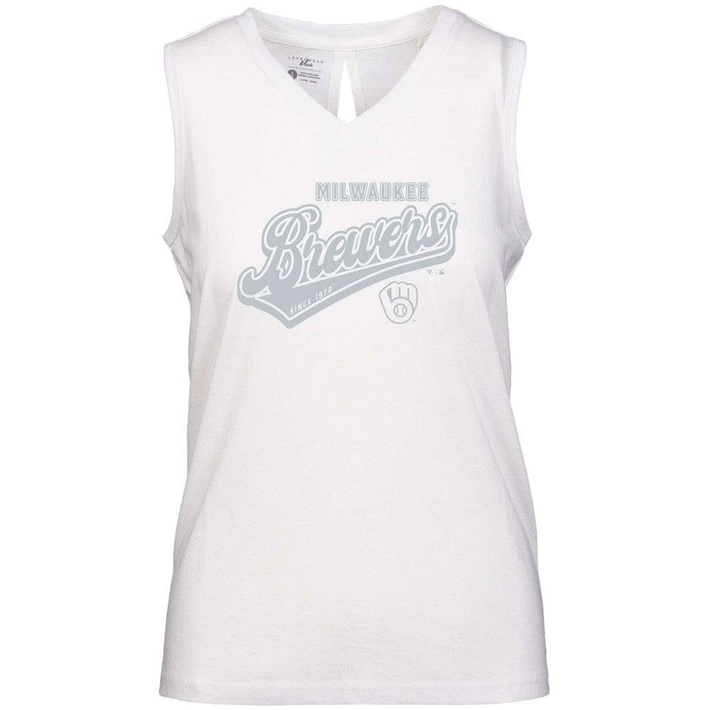 Milwaukee Brewers Levelwear Women's  Paisley Sweep V-Neck Tank Top Outlet