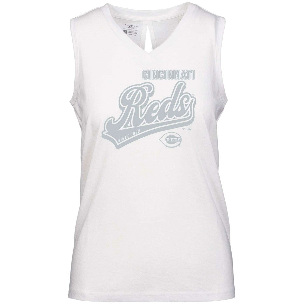 Cincinnati Reds Levelwear Women's  Paisley Sweep V-Neck Tank Top Discount