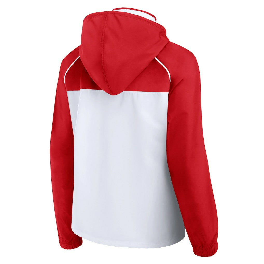 Fanatics Chicago Bulls Women's Anorak Raglan Full-Zip Hoodie Jacket White/Red