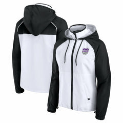 Fanatics Sacramento Kings Women's Anorak Raglan Full-Zip Hoodie Jacket White/Black