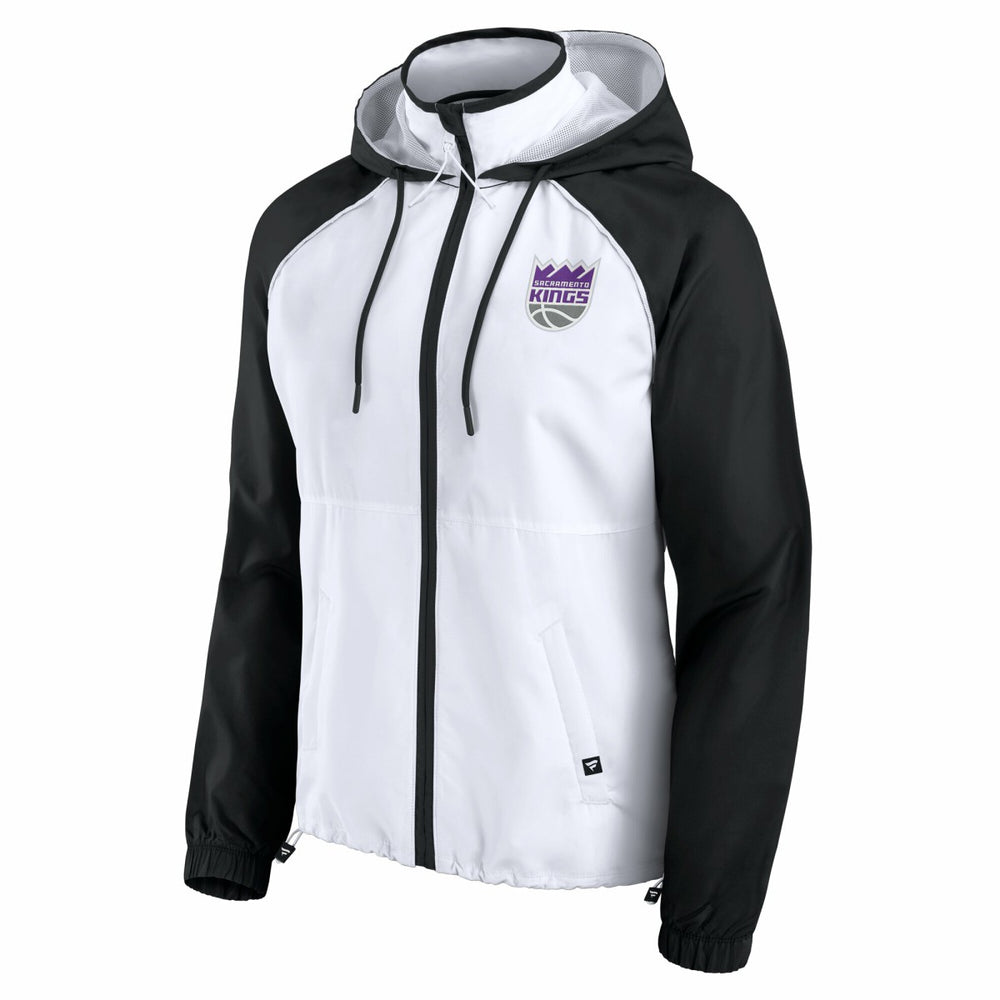 Fanatics Sacramento Kings Women's Anorak Raglan Full-Zip Hoodie Jacket White/Black