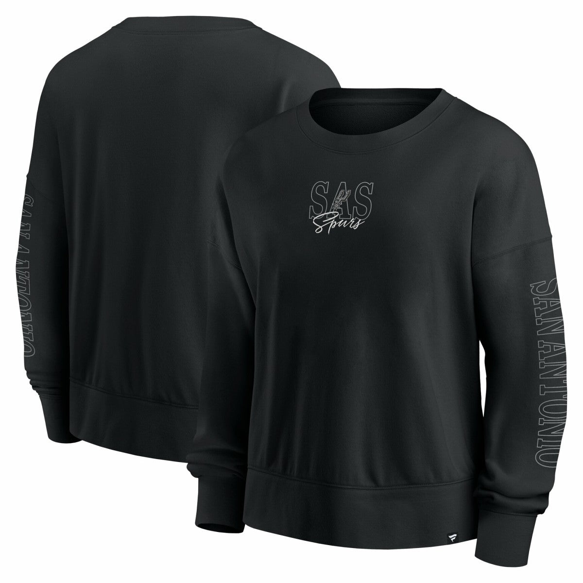Fanatics San Antonio Spurs Women's Oversized Game Day Pullover Sweatshirt Black