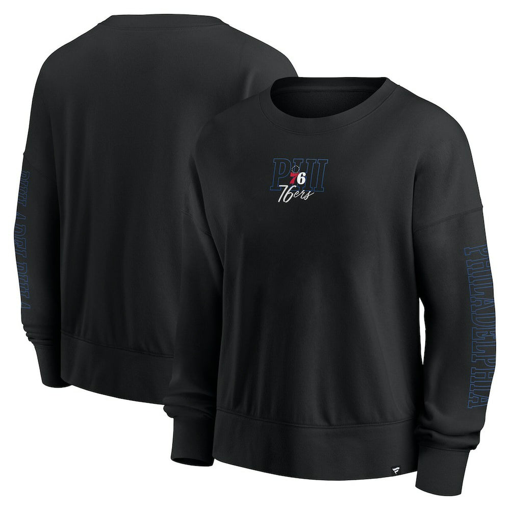 Fanatics Philadelphia 76ers Women's Oversized Game Day Pullover Sweatshirt Black