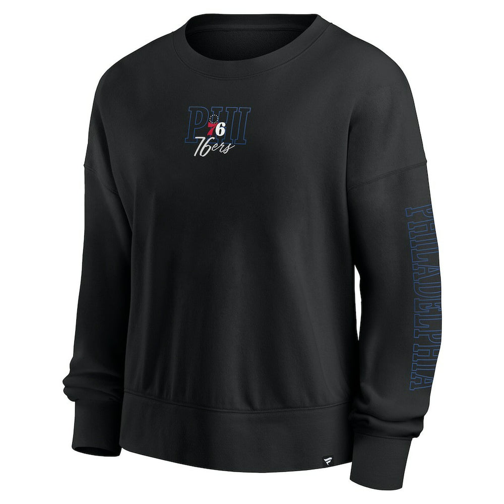 Fanatics Philadelphia 76ers Women's Oversized Game Day Pullover Sweatshirt Black