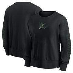 Fanatics Milwaukee Bucks Women's Oversized Game Day Pullover Sweatshirt Black