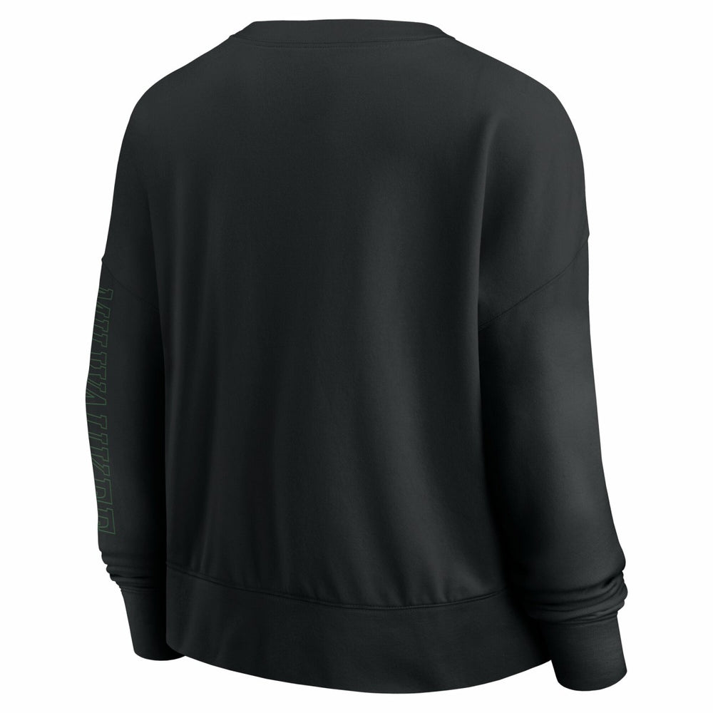 Fanatics Milwaukee Bucks Women's Oversized Game Day Pullover Sweatshirt Black