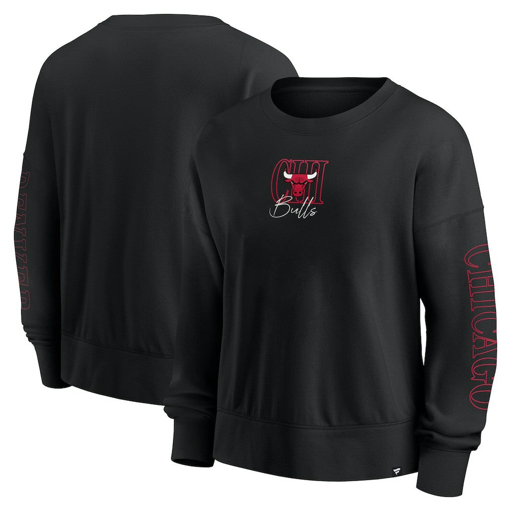 Fanatics Chicago Bulls Women's Oversized Game Day Pullover Sweatshirt Black