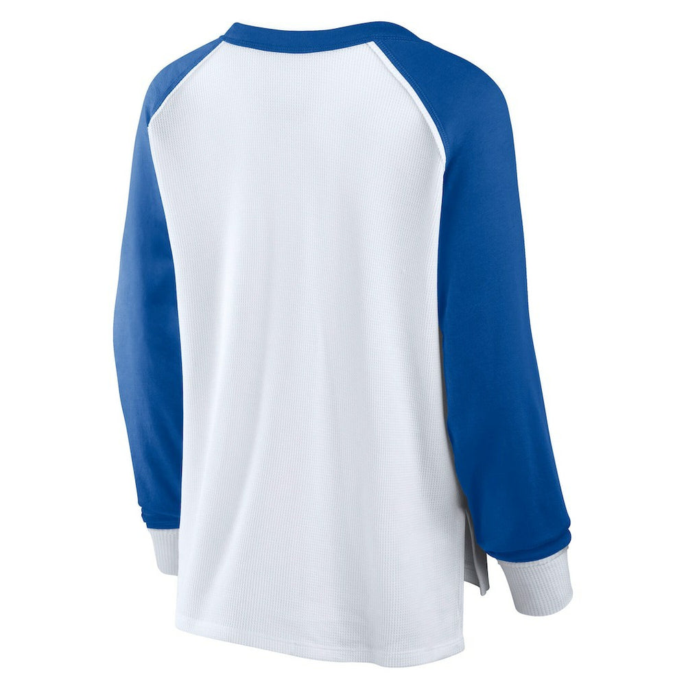 Fanatics Philadelphia 76ers Women's Open Lane Waffle Long Sleeve V-Neck T-Shirt White
