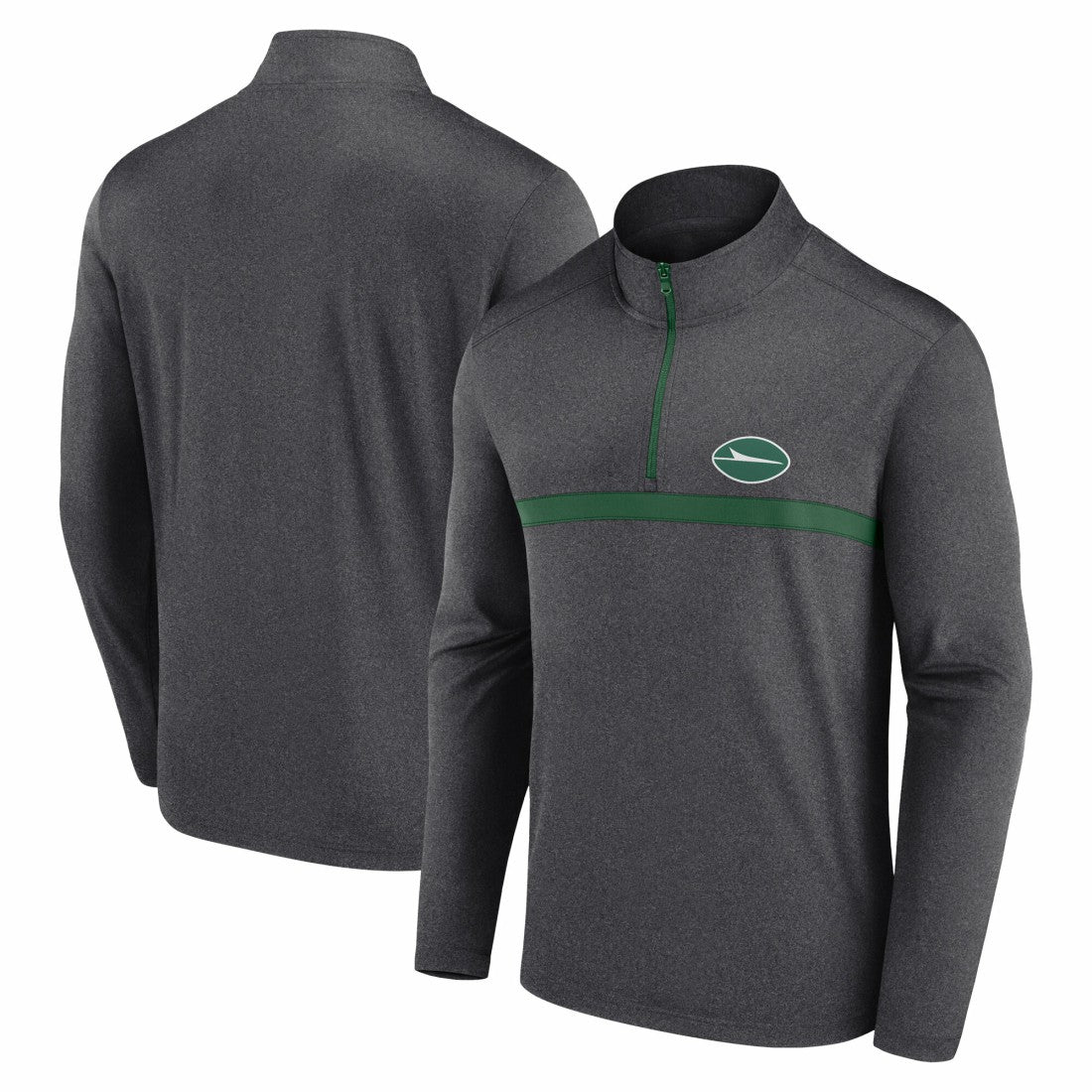 New York Jets Head-to-Head Quarter-Zip Pullover - Heather Charcoal - Fanatics