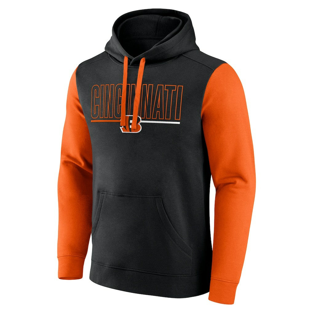 Cincinnati Bengals Outline Pullover Hoodie - Black/Orange - Fanatics
