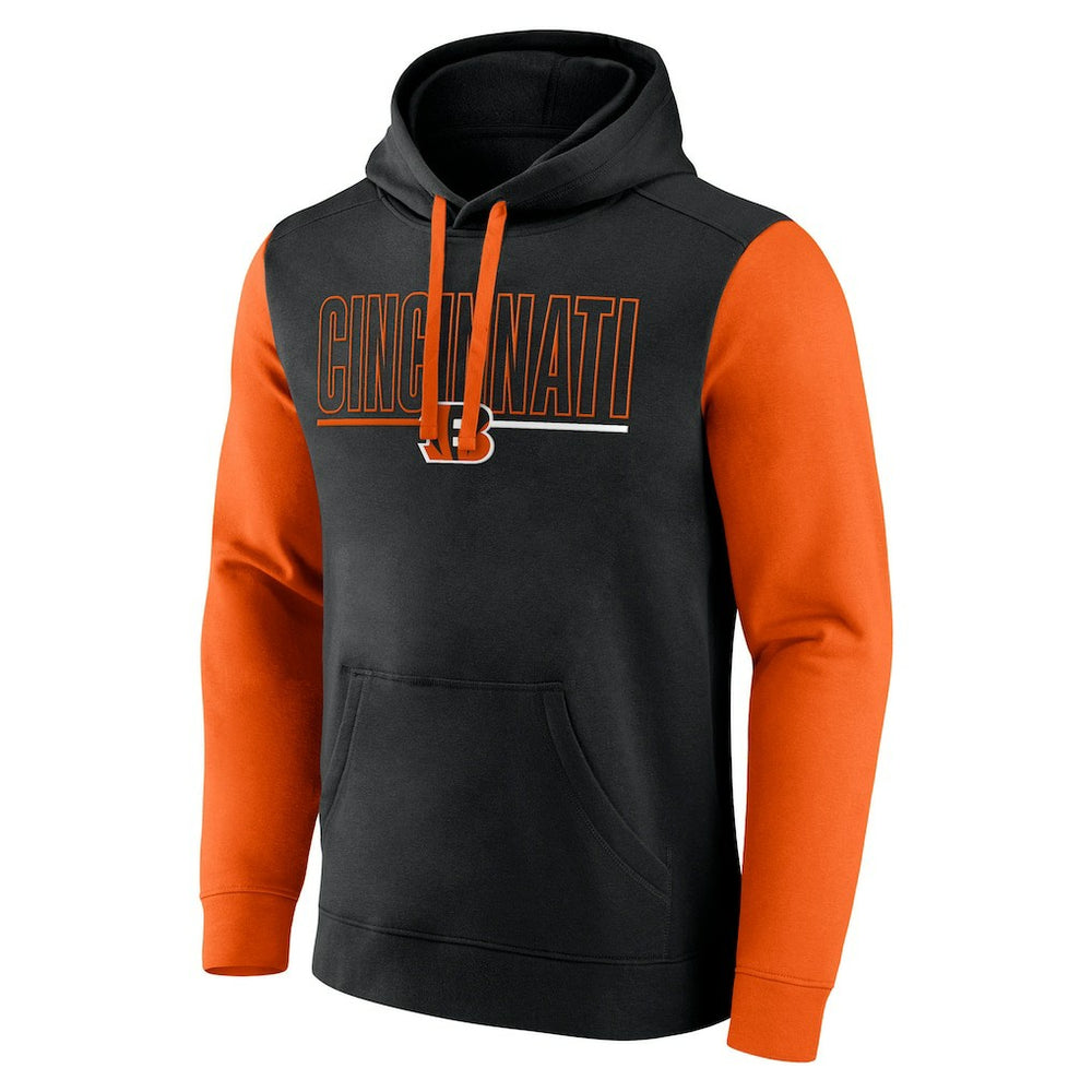 Cincinnati Bengals Outline Pullover Hoodie - Black/Orange - Fanatics