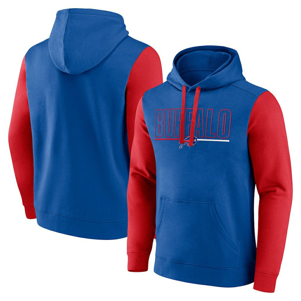 Buffalo Bills Outline Pullover Hoodie - Royal/Red - Fanatics