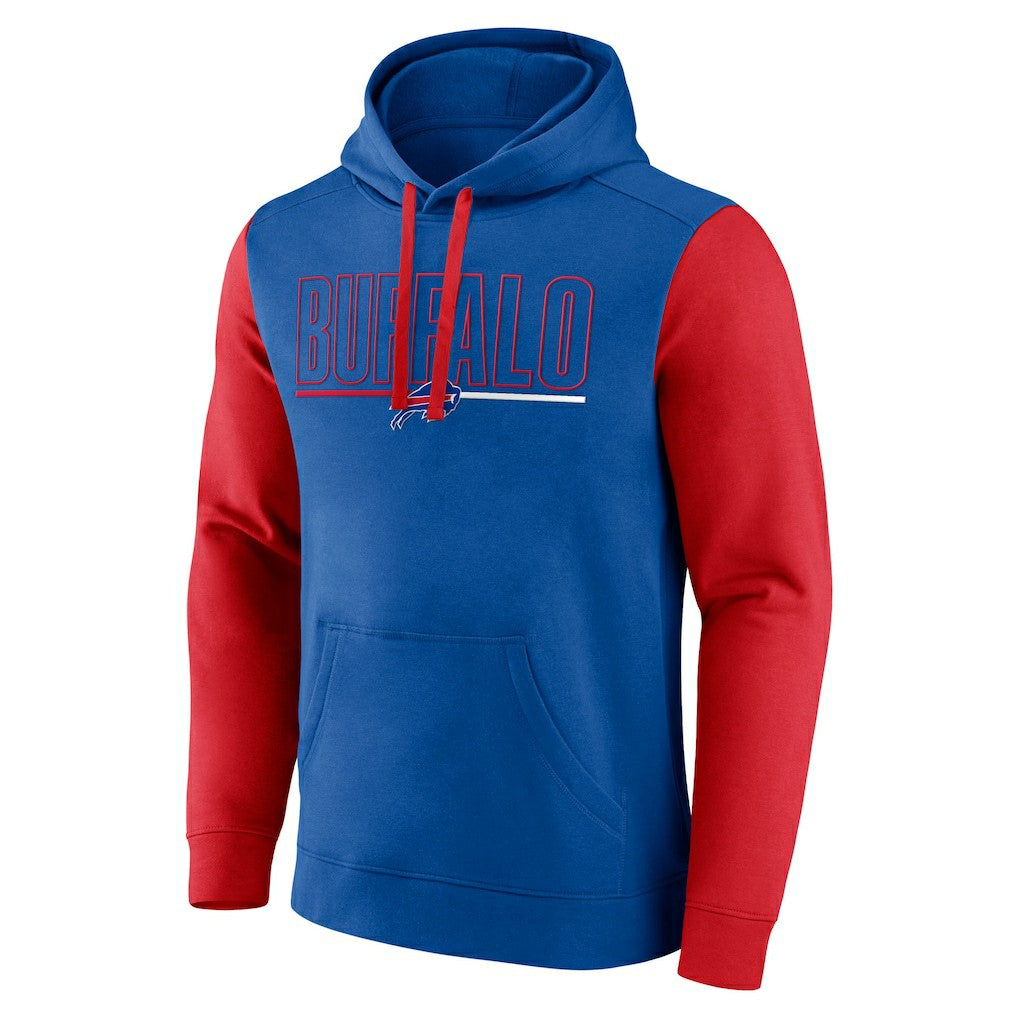 Buffalo Bills Outline Pullover Hoodie - Royal/Red - Fanatics