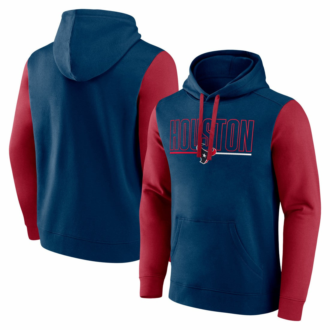 Houston Texans Outline Pullover Hoodie - Navy/Red - Fanatics