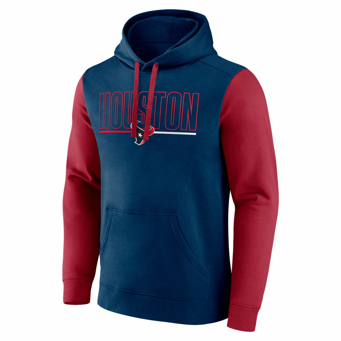 Houston Texans Outline Pullover Hoodie - Navy/Red - Fanatics