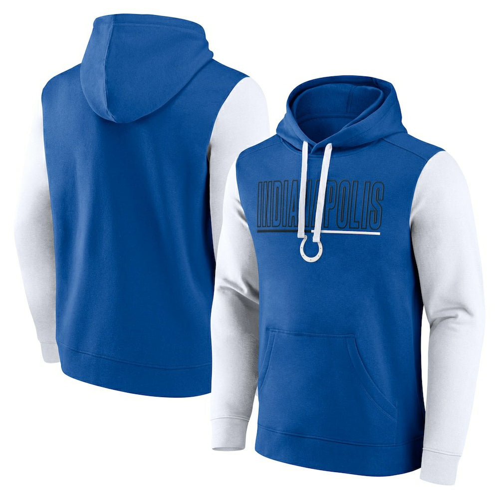 Indianapolis Colts Outline Pullover Hoodie - Royal/White - Fanatics