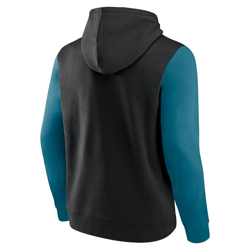 Jacksonville Jaguars Outline Pullover Hoodie - Black/Teal - Fanatics
