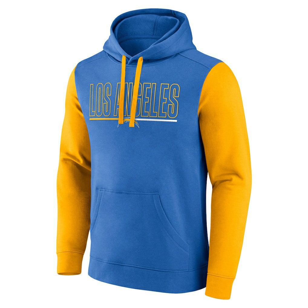 Los Angeles Chargers Outline Pullover Hoodie - Powder Blue/Gold - Fanatics